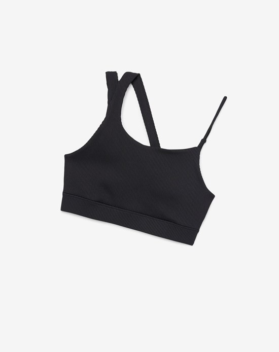 Fila Acanalado Essentials | Karina Bra Top Negras | 52XDSKNLV