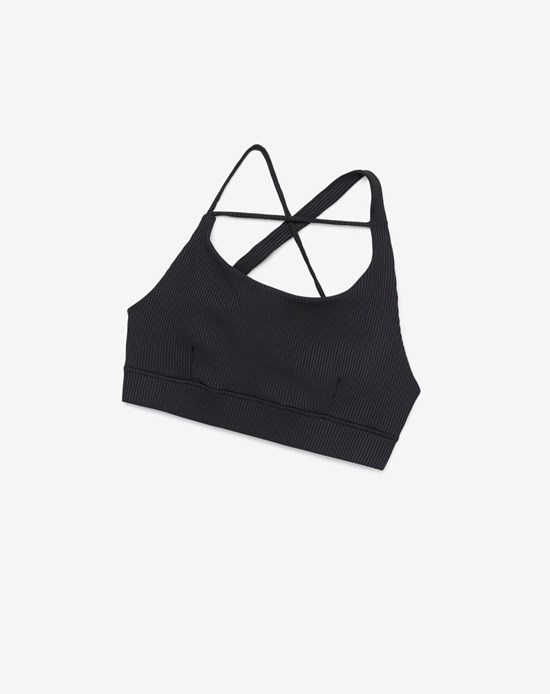 Fila Acanalado Essentials | Sidney Bra Top Negras | 09IWTEGQU