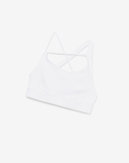 Fila Acanalado Essentials | Sidney Bra Top Blancas | 53MIVJXEL