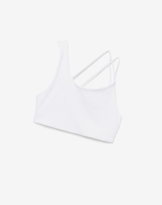 Fila Acanalado Essentials | Teena Bra Top Blancas | 03FRETQLA