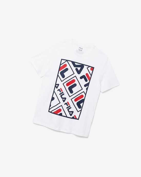 Fila Adao Estampadas Tee Blancas | 87BVNFIRP