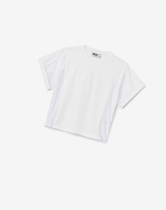 Fila Amytis Mesh Panel Tee Blancas | 76QNUTZFD