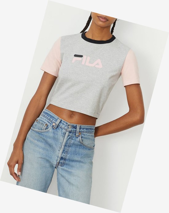 Fila Anna Crop Tee Lgrym/Pskn/Blk | 62GOFHIZC