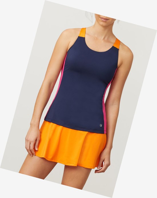 Fila Awning Colorblocked Tank Navy/Fprp/Orpl | 86WZFBNDA