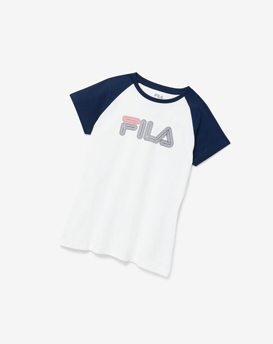 Fila Baseball Tee Blancas | 73YMKHGUP