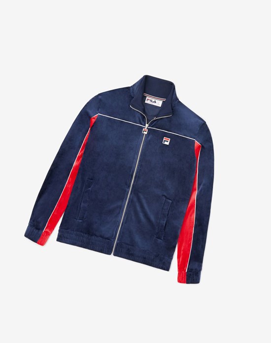 Fila Cisco Velour Jacket Rojas Blancas | 21WKCDVPX