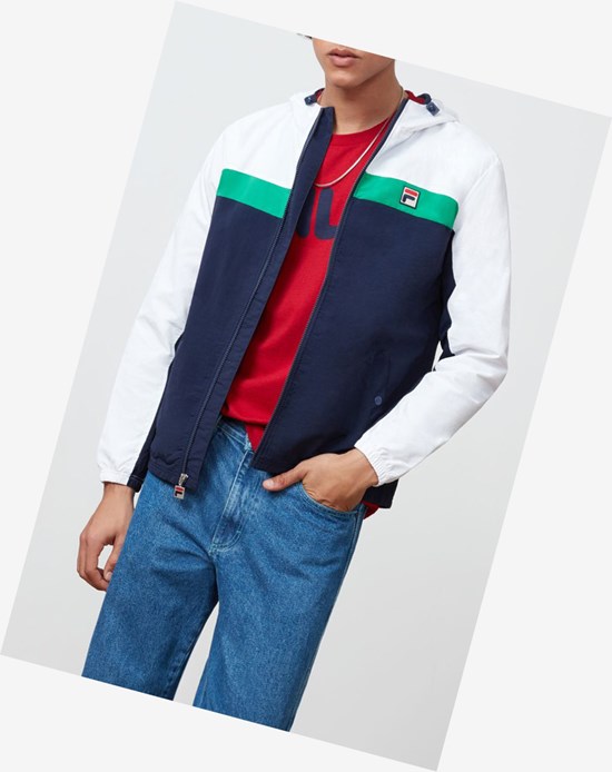 Fila Clipper Viento Jacket Wht/Navy/Jybn | 49MYQZNSD