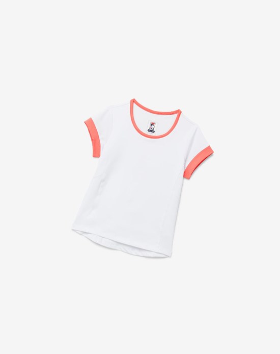 Fila Core Corta Sleeve Top Blancas Coral | 06CWXLQPA