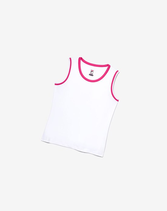 Fila Core Fullback Tank Blancas Rosas | 01IEDXAFO