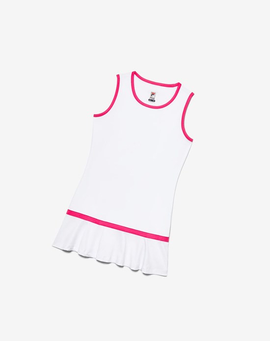 Fila Core Tenis Vestido Blancas Rosas | 73YWTBEJN