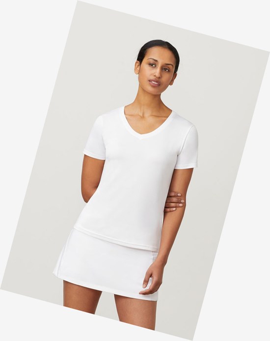 Fila Corta Sleeve V-neck Blancas | 36XSTJUYF