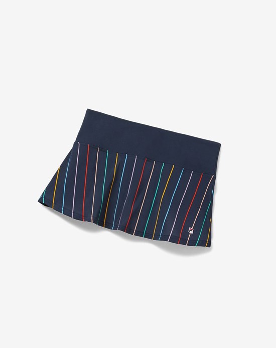 Fila Cross Court Stripe Skort Indigo | 18SPBLOIA