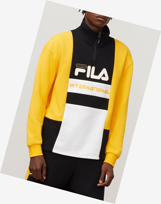 Fila Damiano Funnel Neck Sweatshirt Gfus/Blk/Wht | 52QMENWLJ