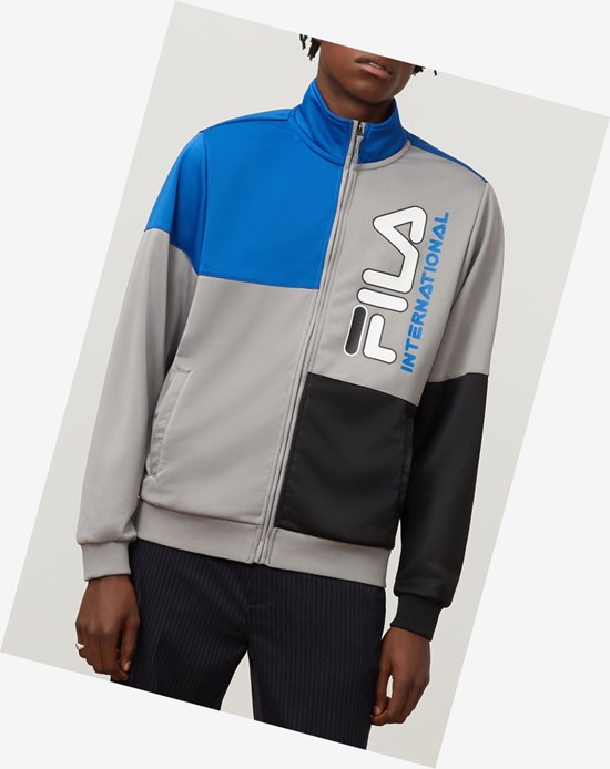 Fila Daniele Pista Jacket Fgry/Blk/Bblu | 48XPDFYWH