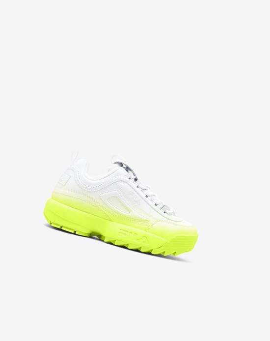 Fila Disruptor 2 Brights Fade Sneakers Wht/Wht/Sfty | 08QRGXTCL