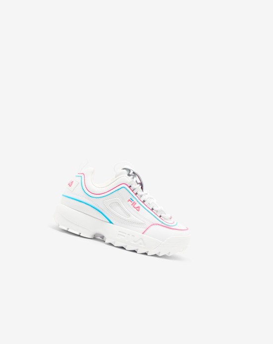 Fila Disruptor 2 Contrast Piping Sneakers Blancas Rosas Azules | 84GMAESIJ