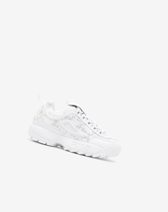 Fila Disruptor 2 Diamante Sneakers Wht/Wht/Irid | 24SQXLKJU