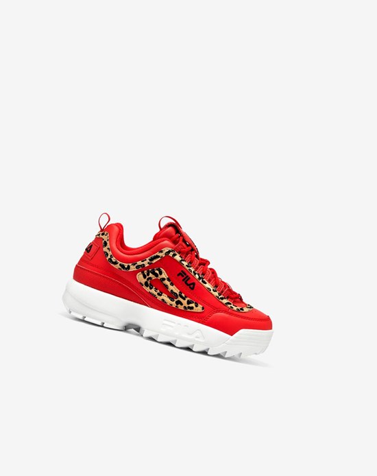 Fila Disruptor 2 Leopard Sneakers Rojas Negras Blancas | 30EPTCOGJ