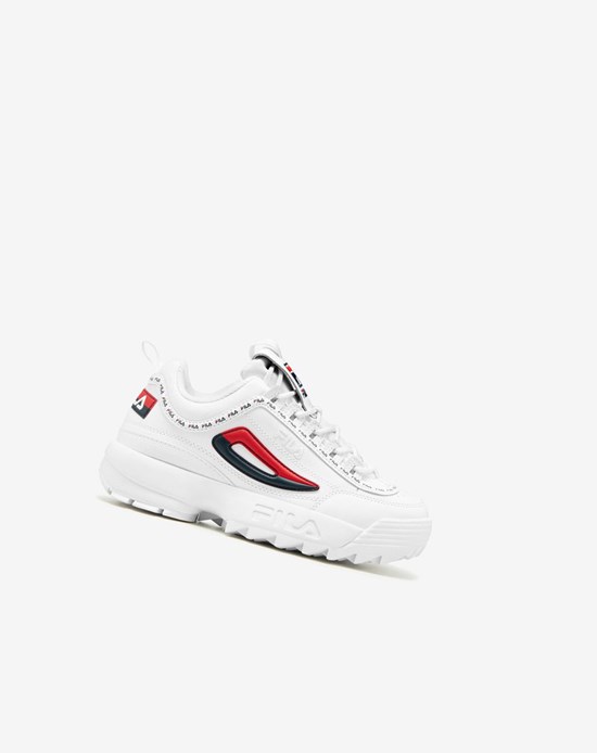 Fila Disruptor 2 Premium Repeat Fornido Sneakers Blancas Azul Marino Rojas | 39SRHDLTB