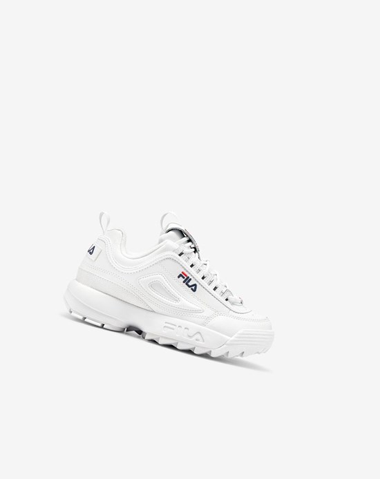 Fila Disruptor 2 Premium Sneakers Blancas Azul Marino Rojas | 45FBMLEAW