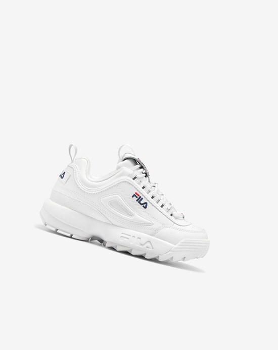 Fila Disruptor 2 Premium Sneakers Blancas Azul Marino Rojas | 67RNBEOAK