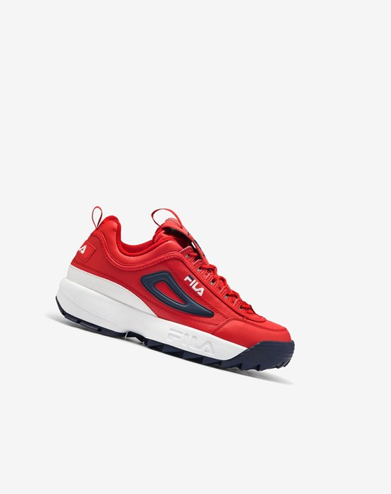 Fila Disruptor 2 Premium Sneakers Rojas Blancas Azul Marino | 36HWNYTKV