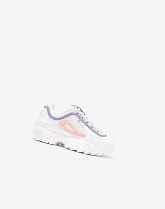 Fila Disruptor 2 Sneakers Blancas Coral Moradas | 40ZVETBOI