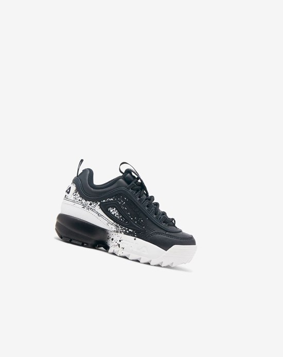 Fila Disruptor 2 Splatter Sneakers Negras Negras Blancas | 43PQNJYUE