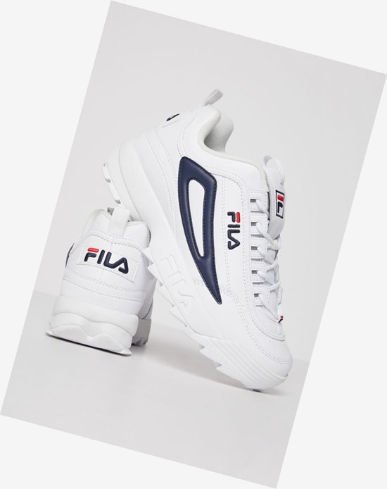 Fila Disruptor 2 Xl Sneakers Blancas Blancas Azul Marino | 07ATGOCRV