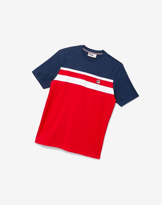 Fila Dover Tee Rojas Blancas | 31ZLFXGYB