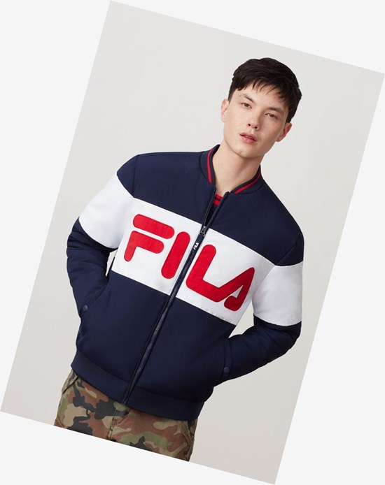 Fila Duccio Bomber Jacket Peac/Wht/Cred | 46KBEZTQP