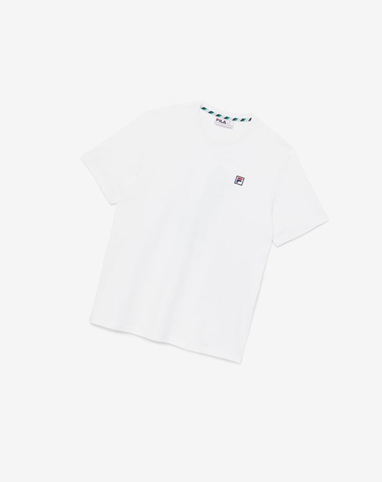 Fila Edgecumbe Corta Sleeve Tee Blancas Verde | 47TRCYIPU