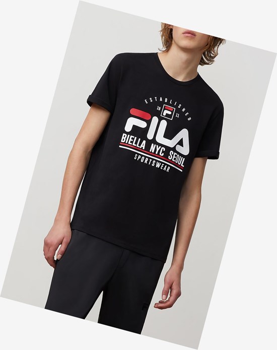 Fila Erico Estampadas Tee Negras | 67VRNKEUI