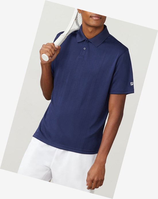 Fila Essentials Drop Needle Polo Azul Marino | 86OEUFLQC