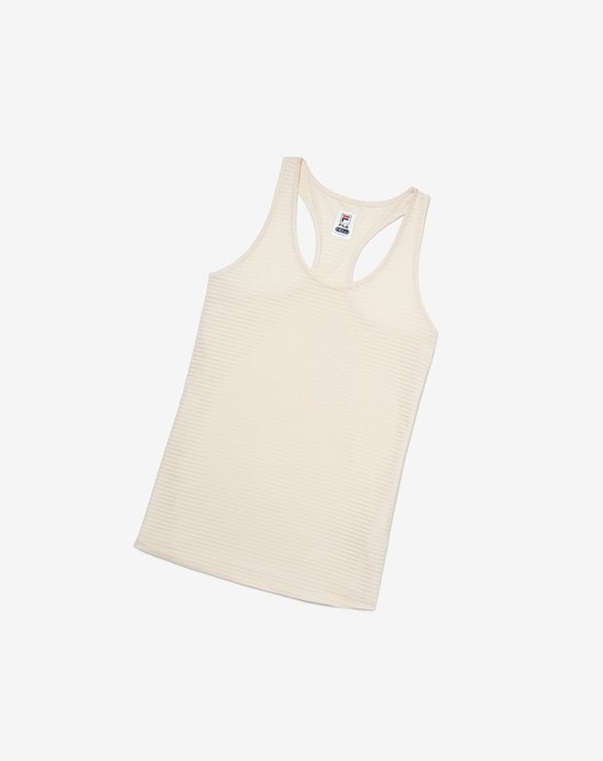 Fila Essentials Racerback Tank 140 Ecru | 45CYPXJKD