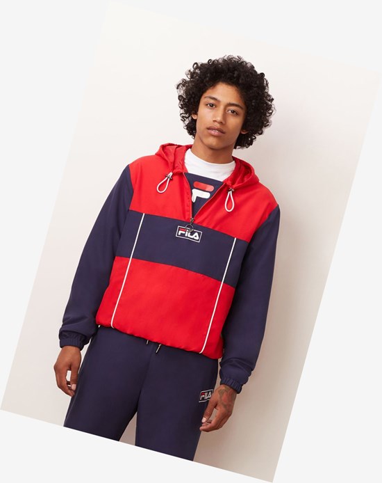 Fila Europa 1/2 Zip Viento Jacket Peac/Cred/Wht | 72RFKJUIH