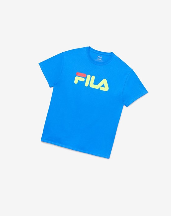 Fila Fila Logo Tee Azules Amarillo Rojas | 16YGSMTVU