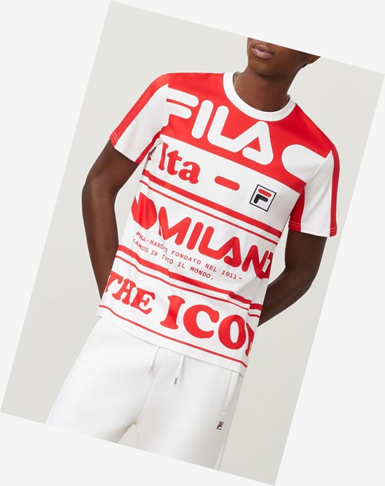 Fila Fila Milano Printed Algodon Tee Rojas | 18EOVCZTM