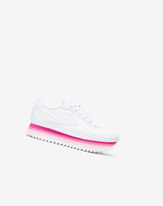 Fila Fila Orbit Stripe Sneakers Blancas Rosas Rosas | 32WDGZCYP