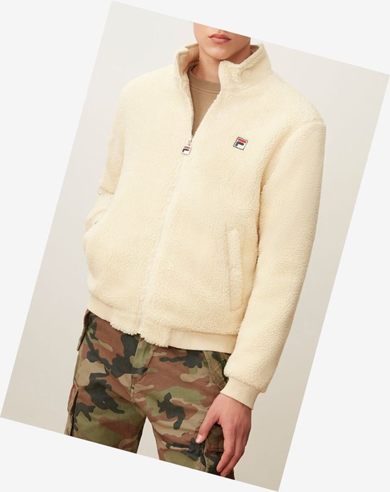 Fila Finch Sherpa Jacket Oysterwhite | 79ZADPLRT