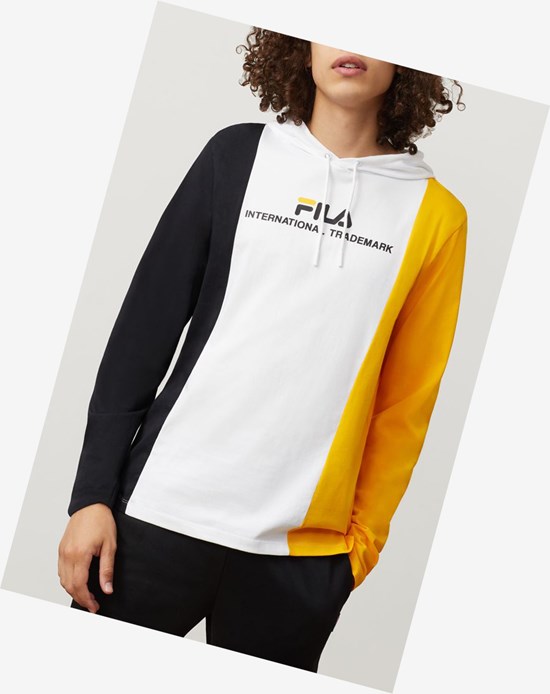 Fila Flavio Encapuchado Tee Wht/Blk/Gfus | 30QCPYFUA