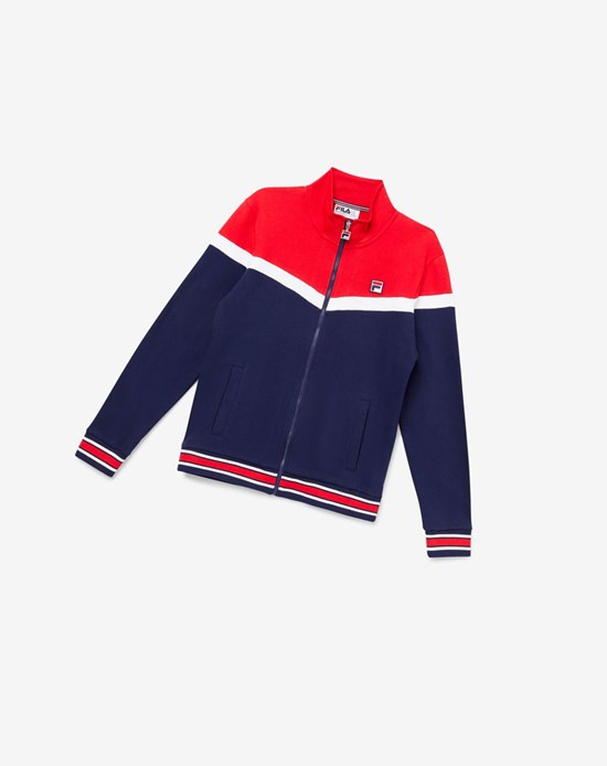 Fila Flint Pista Jacket 410 Peacoat | 42NEBQYJX