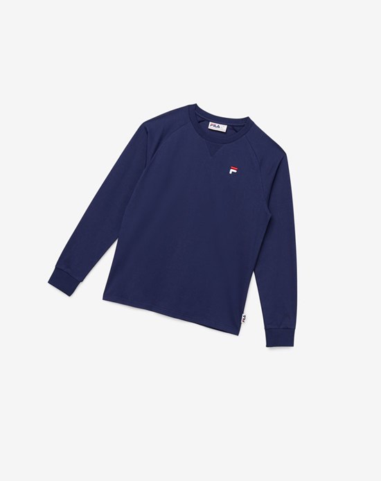 Fila Flynn Long Sleeve Tee 410 Peacoat | 92ZIAETFK