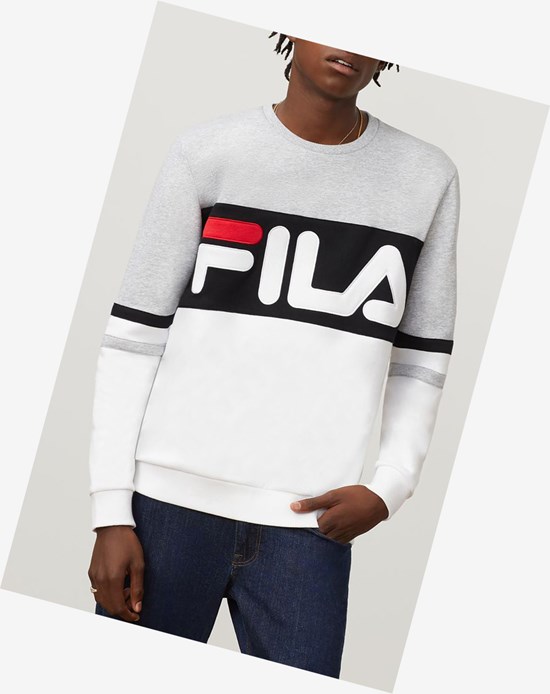 Fila Freddie Sweatshirt Wht/Lgrym/Blk | 98DTHRXLG