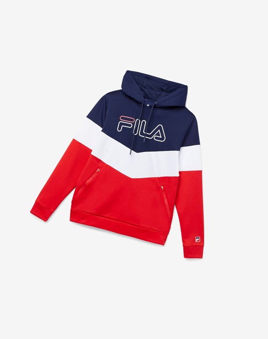 Fila Gerado Tech Hoodie Rojas Blancas | 07LKEGAWC