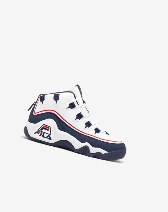 Fila Grant Hill 1 Offset Sneakers Blancas Azul Marino Rojas | 31YFWOKAC