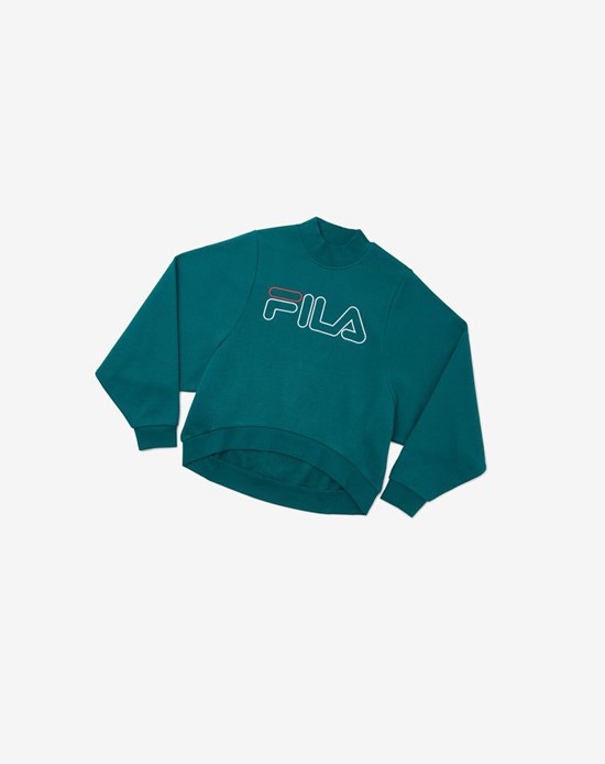 Fila Hanami Sweatshirt Azules Blancas | 98CVJQADK