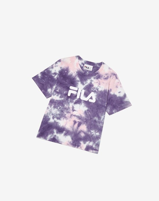 Fila Hannah Tie Dye Tee Rosas | 36SLBOCAK