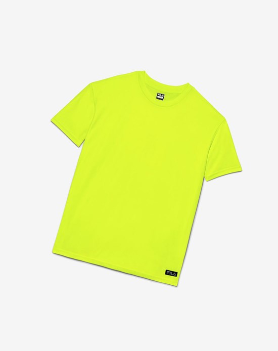 Fila High Visibility Corta Sleeve Trabajo Shirt Amarillo | 64PYEDHJN