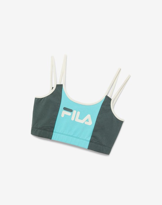 Fila Indira Bra Top Azules Turquesa | 06CWHIJPL